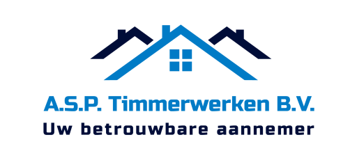Het logo van A.S.P. Timmerwerken B.V., uw aannemer voor in Zaandam